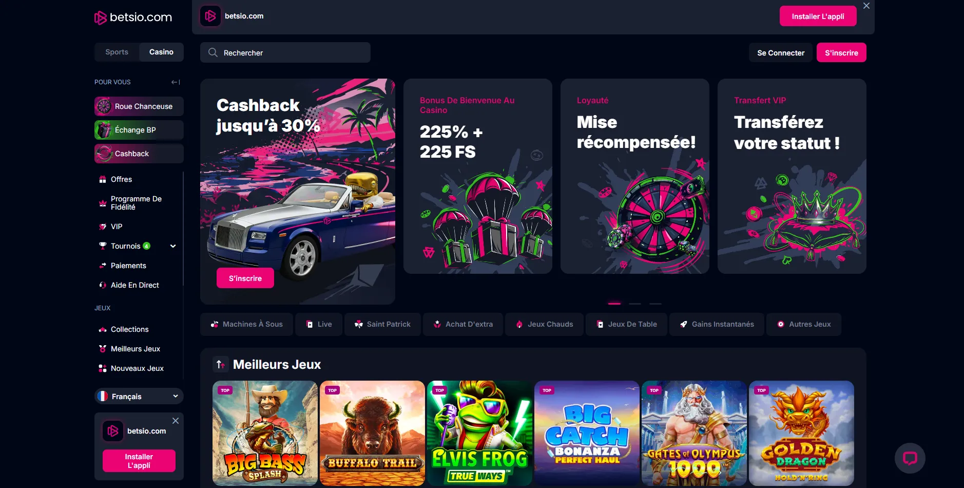 Bonus casinos en ligne Canada légal