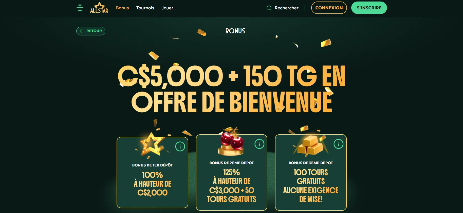 Bonus de recharge et de cashback